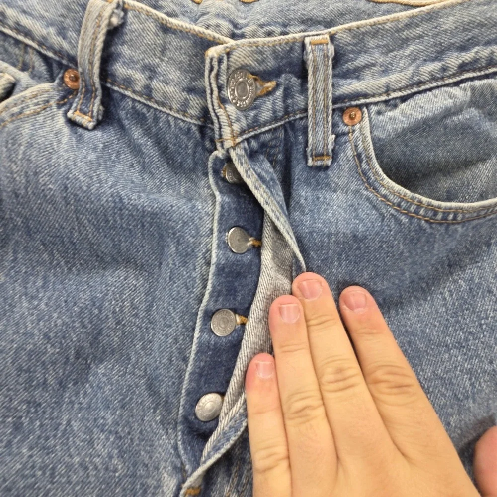 VTG Levis 501‎ Jeans Mens Blue Made In USA Button Straight Modified Fits 29x29